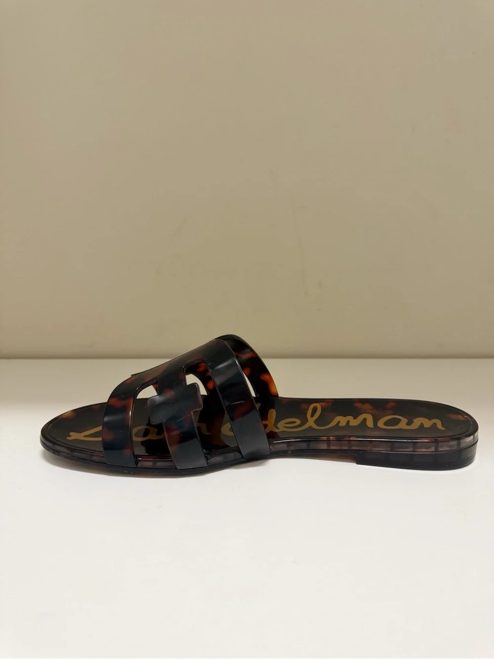 Sam Edelman Bay Tortoise Jelly Slide Sandal preppy beach vacation Size 8